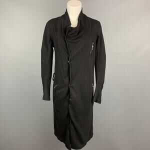 THEODOR Size XS Black Ribbed Cotton Blend Long Jacket